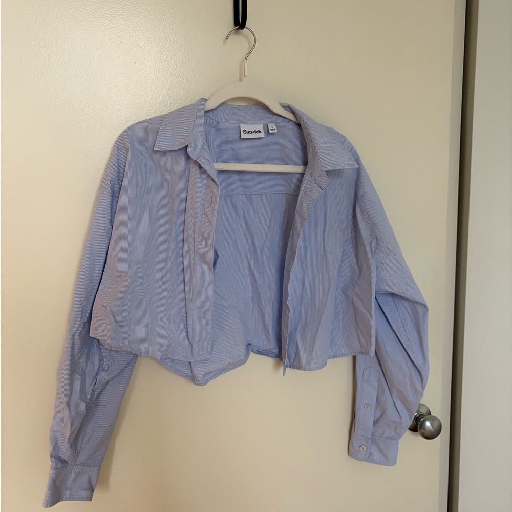 Sunday Best Striped Blue Button-Up Shirt